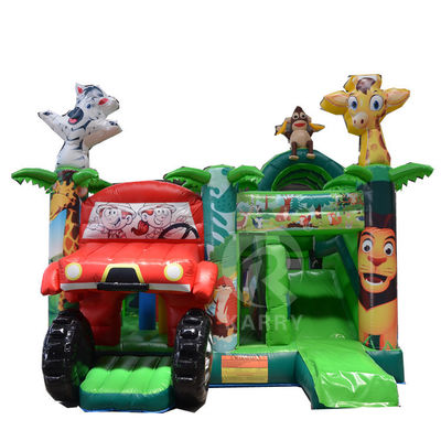 Ψηφιακή εκτύπωση Jungle Adventure Πνευματώδες αναπηρικό σπίτι με σύνθετο διαδρόμιο και κάστρο