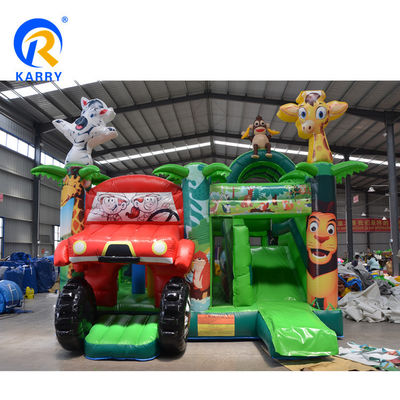 Ψηφιακή εκτύπωση Jungle Adventure Πνευματώδες αναπηρικό σπίτι με σύνθετο διαδρόμιο και κάστρο