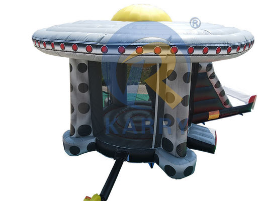 Εναίσημο εξωτερικό διασκέδαση UFO Εμπορικό φουσκωτό αναπηρικό κάστρο με διαδρόμιο και χώρο άλματος