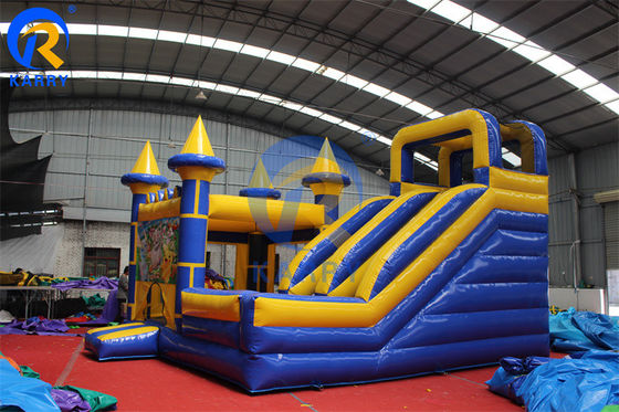 Προσαρμοσμένο μέγεθος Μπλε φουσκωτό Combo Castle Slide Jumping Castle Εμπορικό Bouncy House