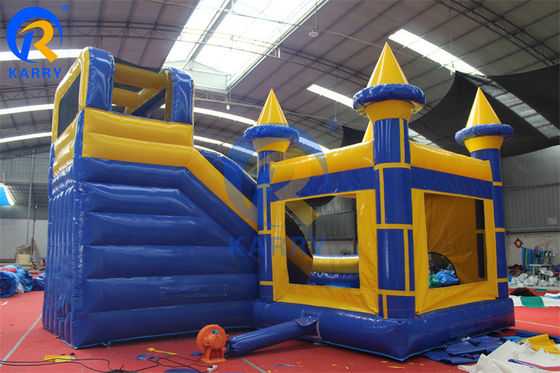 Προσαρμοσμένο μέγεθος Μπλε φουσκωτό Combo Castle Slide Jumping Castle Εμπορικό Bouncy House