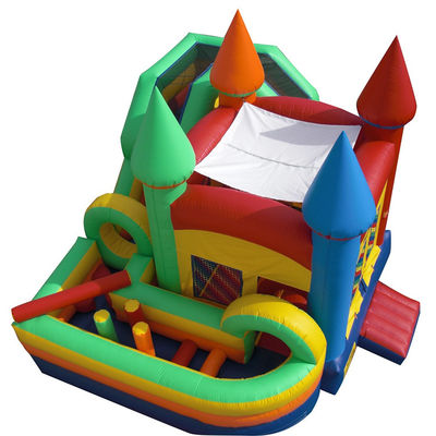 Προσαρμοσμένο χρώμα φουσκωτό κάστρο Slide Bounce House Combo με Slide