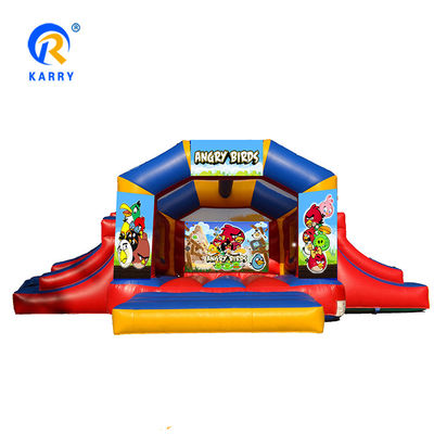 Πορτοκαλί φουσκωτός βουλευτής Pvc Castle Bounce House για πάρτι ενοικίαση Επισκευή κιτ συμπεριλαμβάνεται
