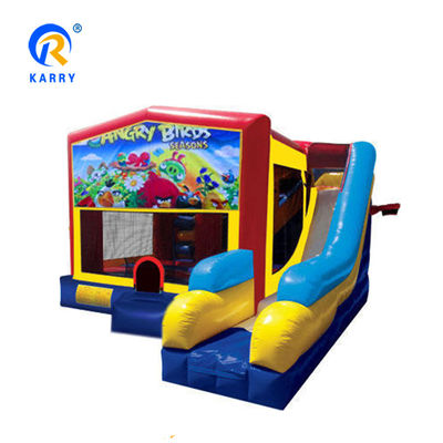 Πορτοκαλί φουσκωτός βουλευτής Pvc Castle Bounce House για πάρτι ενοικίαση Επισκευή κιτ συμπεριλαμβάνεται