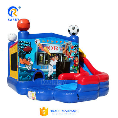 Πορτοκαλί φουσκωτός βουλευτής Pvc Castle Bounce House για πάρτι ενοικίαση Επισκευή κιτ συμπεριλαμβάνεται