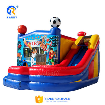 Πορτοκαλί φουσκωτός βουλευτής Pvc Castle Bounce House για πάρτι ενοικίαση Επισκευή κιτ συμπεριλαμβάνεται