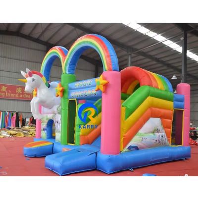 Χαρακτηριστικά Φορητό Rainbow Unicorn φουσκωτό συνδυασμό για ενήλικες άλμα και παιδιά πάρτι
