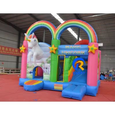Χαρακτηριστικά Φορητό Rainbow Unicorn φουσκωτό συνδυασμό για ενήλικες άλμα και παιδιά πάρτι
