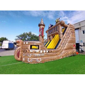 Προσαρμοσμένο χρώμα φουσκωτό Trampoline Combo Slide με ξύλινο Bouncy Castle και Slide