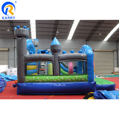 Προσαρμοσμένο μέγεθος 3D Rainbow Unicorn Castle Water Slide Συνδυασμός τέλειος για πάρτι
