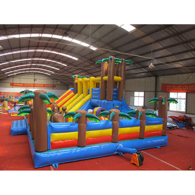 Προσαρμόσιμο Palm Tree Bounce House Wet Dry Bouncer Slide Combo με πιστοποιητικό EN14960