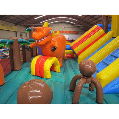 Προσαρμόσιμο Palm Tree Bounce House Wet Dry Bouncer Slide Combo με πιστοποιητικό EN14960