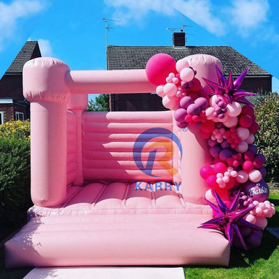 Γάμος Πάρτι Bouncy Castle Φορητό και ανθεκτικό ελαφρύ ροζ φουσκωτό τραμπολίνο
