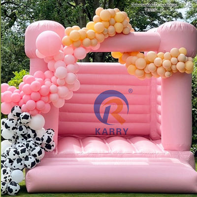 Γάμος Πάρτι Bouncy Castle Φορητό και ανθεκτικό ελαφρύ ροζ φουσκωτό τραμπολίνο