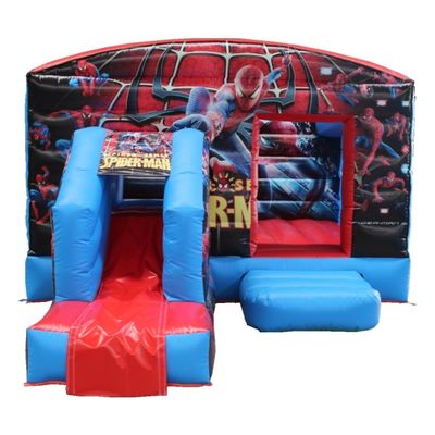 Εξωτερική Διασκέδαση Spiderman φουσκωτός Bouncer Κάστρο συνδυασμός Slide και Bouncy House
