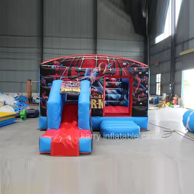 Εξωτερική Διασκέδαση Spiderman φουσκωτός Bouncer Κάστρο συνδυασμός Slide και Bouncy House