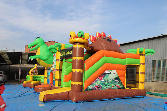 Παιδιά Δεινόσαυρος Πάρκο Διασκέδασης Bouncy Castle με Slide Set Inflatable Dino Park Combo