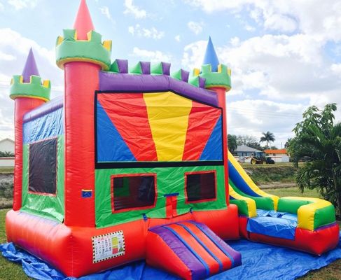Διασκέδαση Bouncer Jumper Combo Moonwalk PVC φουσκωτός Bouncer με υδατικό διαδρόμιο