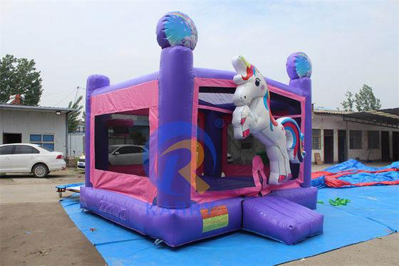Unisex 3D Rainbow Unicorn Inflatable Castle για προσαρμοσμένο μέγεθος Bouncy Castle House