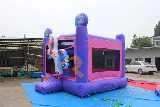 Unisex 3D Rainbow Unicorn Inflatable Castle για προσαρμοσμένο μέγεθος Bouncy Castle House