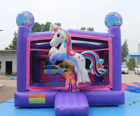Unisex 3D Rainbow Unicorn Inflatable Castle για προσαρμοσμένο μέγεθος Bouncy Castle House