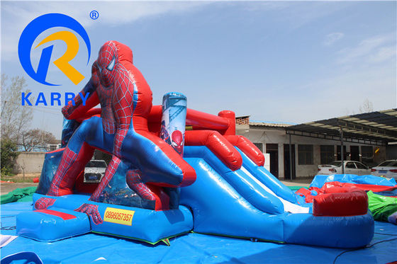 Ενήλικες Πυροβόλο υγρό / ξηρό συνδυασμό Bounce House Slide με ψηφιακή εκτύπωση και φουσκωτή