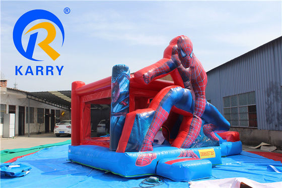 Ενήλικες Πυροβόλο υγρό / ξηρό συνδυασμό Bounce House Slide με ψηφιακή εκτύπωση και φουσκωτή