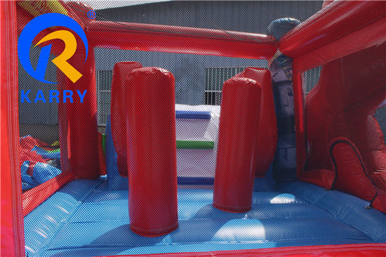Ενήλικες Πυροβόλο υγρό / ξηρό συνδυασμό Bounce House Slide με ψηφιακή εκτύπωση και φουσκωτή