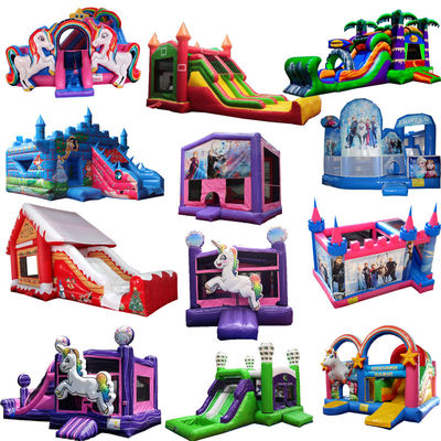 Οικιακό Unisex πολύχρωμο Bouncy Castle Οίκος και υδρόρρευση Πάρτι ενοικίαση με αναπνευστήρα