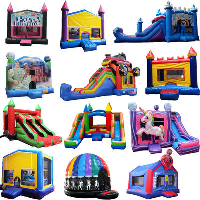 Οικιακό Unisex πολύχρωμο Bouncy Castle Οίκος και υδρόρρευση Πάρτι ενοικίαση με αναπνευστήρα