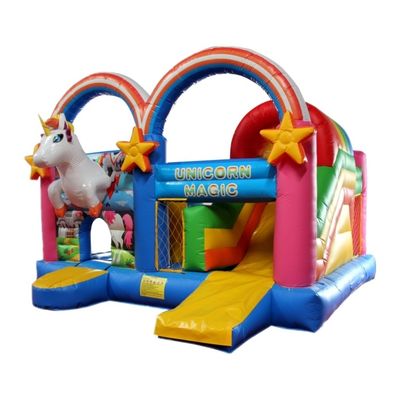 Προσαρμοσμένο χρώμα Palm Tree Bouncy Castle με Slide Pool Πνευματώδες Bounce House