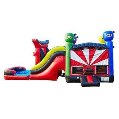 Προσαρμοσμένο χρώμα Palm Tree Bouncy Castle με Slide Pool Πνευματώδες Bounce House