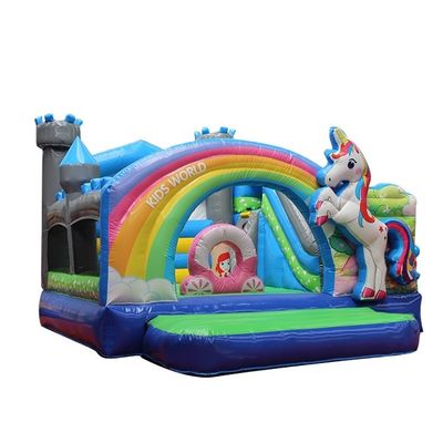 PVC Παιδιά φουσκωτό Unicorn Bouncer Εμπορικό Unicorn Κάστρο με συμπεριλαμβανόμενο φουσκωτή