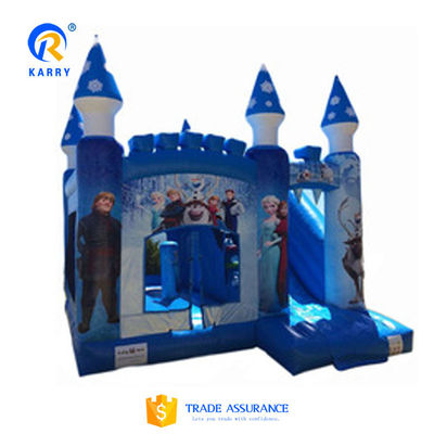 Προσαρμοσμένο χρώμα Πριγκίπισσα Κάστρο / Slide Combo PORTABLE Παγωμένο Θέμα PVC Bouncy Castle