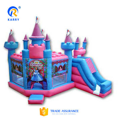 Προσαρμοσμένο χρώμα Πριγκίπισσα Κάστρο / Slide Combo PORTABLE Παγωμένο Θέμα PVC Bouncy Castle