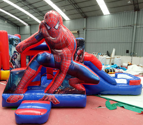Ναυτιλία από θάλασσα/αεροπορία PVC Spiderman Inflatable Bounce House με Slide Combo