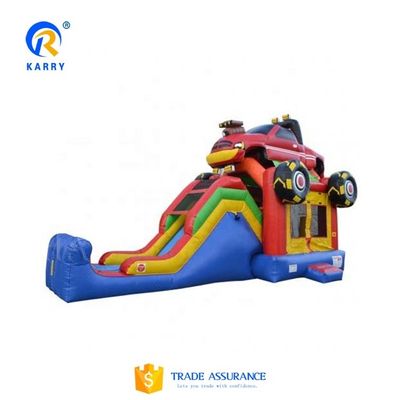 Μεγάλα παιδιά και ενήλικες φουσκωτό Monster Truck Bounce House με διαφάνεια EN14960 πιστοποιημένο