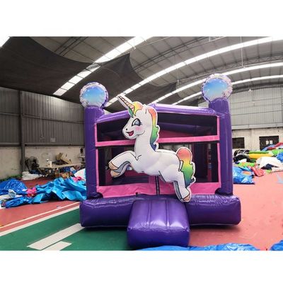 Ψηφιακή εκτύπωση Rainbow Unicorn PVC φουσκωτό Purple Castle Εμπορικό Bouncy Castle