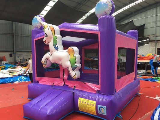Ψηφιακή εκτύπωση Rainbow Unicorn PVC φουσκωτό Purple Castle Εμπορικό Bouncy Castle