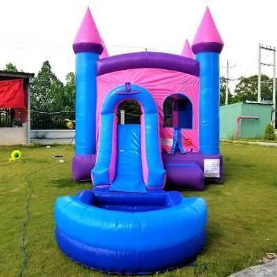Ανατινάξτε το Moonwalk Bouncer Jumping Bounce House Bouncy Castle Συνδυασμός με γυάλινη λίμνη