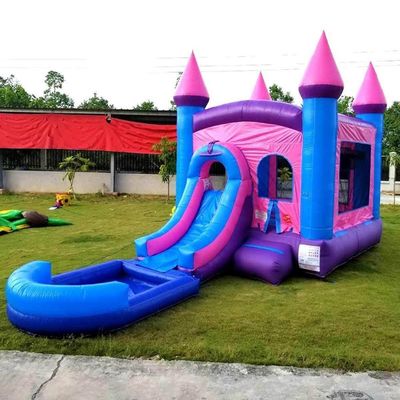 Ανατινάξτε το Moonwalk Bouncer Jumping Bounce House Bouncy Castle Συνδυασμός με γυάλινη λίμνη