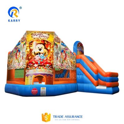 Χαρακτηριστικά PORTABLE Giant Carousel Bouncy Castle Combo Slide με προσαρμοσμένο χρώμα