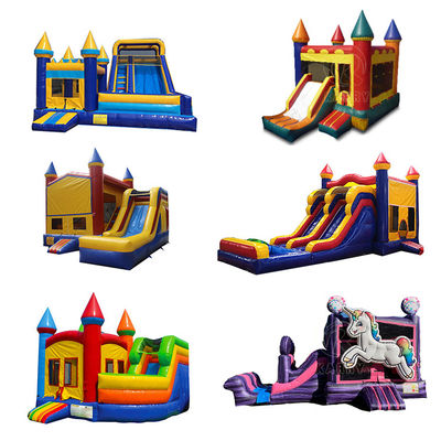 5x5m Φουσκωτό Ουράνιο Ουράνιο Μονόκερο Bouncy Castle Slide Combo Προσαρμοσμένη Συλλογή Χρωμάτων