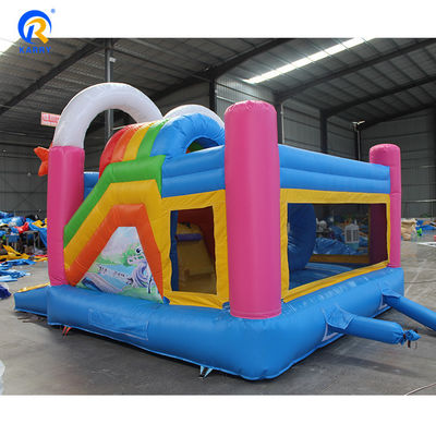 Unisex PORTABLE Rainbow Unicorns Castle Jumping Bouncer Slide Combo στο χρώμα του ουράνιου τόξου