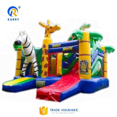 Ζούγκλα Περιπέτεια Κάστρο φουσκωτό Bouncer Slide Combo με Ζούγκλα Animal Design