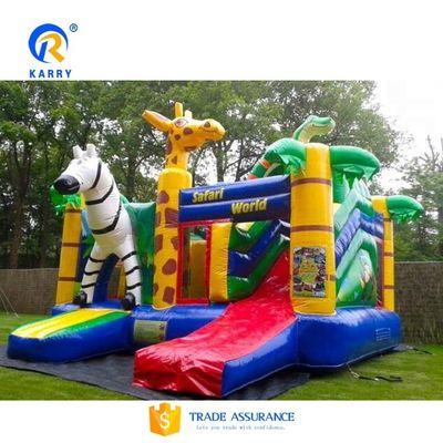 Ζούγκλα Περιπέτεια Κάστρο φουσκωτό Bouncer Slide Combo με Ζούγκλα Animal Design