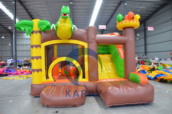 Ζούγκλα Περιπέτεια Κάστρο φουσκωτό Bouncer Slide Combo με Ζούγκλα Animal Design