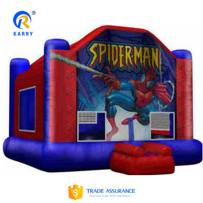 PVC προσαρμοσμένο χρώμα Spider-Man Ανεβασμένο κάστρο για εξωτερικά παιδικά φουσκωτά αθλήματα