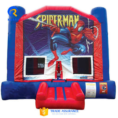 PVC προσαρμοσμένο χρώμα Spider-Man Ανεβασμένο κάστρο για εξωτερικά παιδικά φουσκωτά αθλήματα