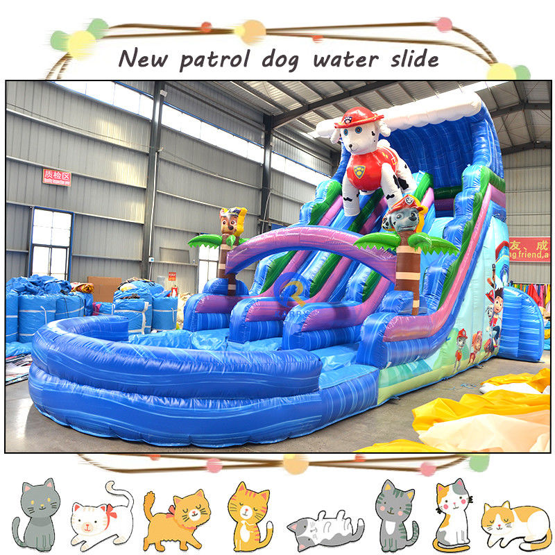 Διασκεδάστε τα παιδιά με το 3D Paw-Patrols φουσκωτό υδάτινο διαδρόμιο και την πισίνα διπλής λωρίδας σχεδιασμού
